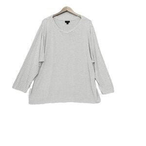 J Jill Wearever Collection Tunic Top Womens 2X Striped Knit Coastal Beachy